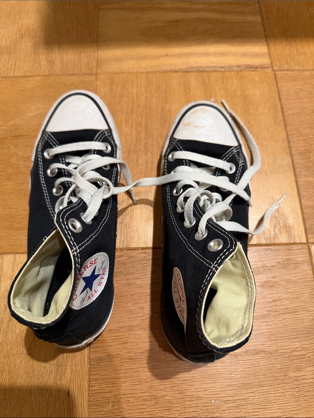 Converse Kids Black Canvas High-Top Sneakers with White Accents